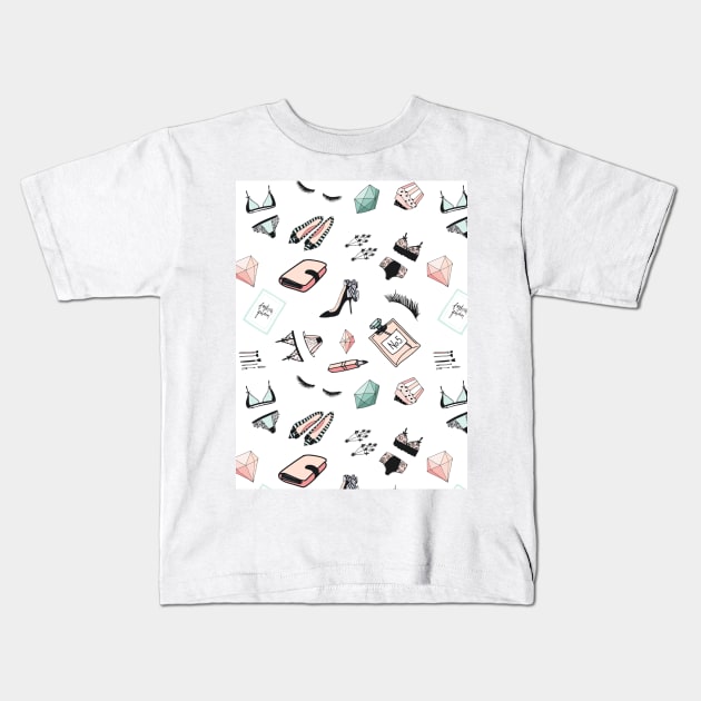 Fashion pattern Kids T-Shirt by TinyCraftyFox